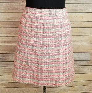 Halogen - Pink Plaid Tweed Skirt w/Pockets